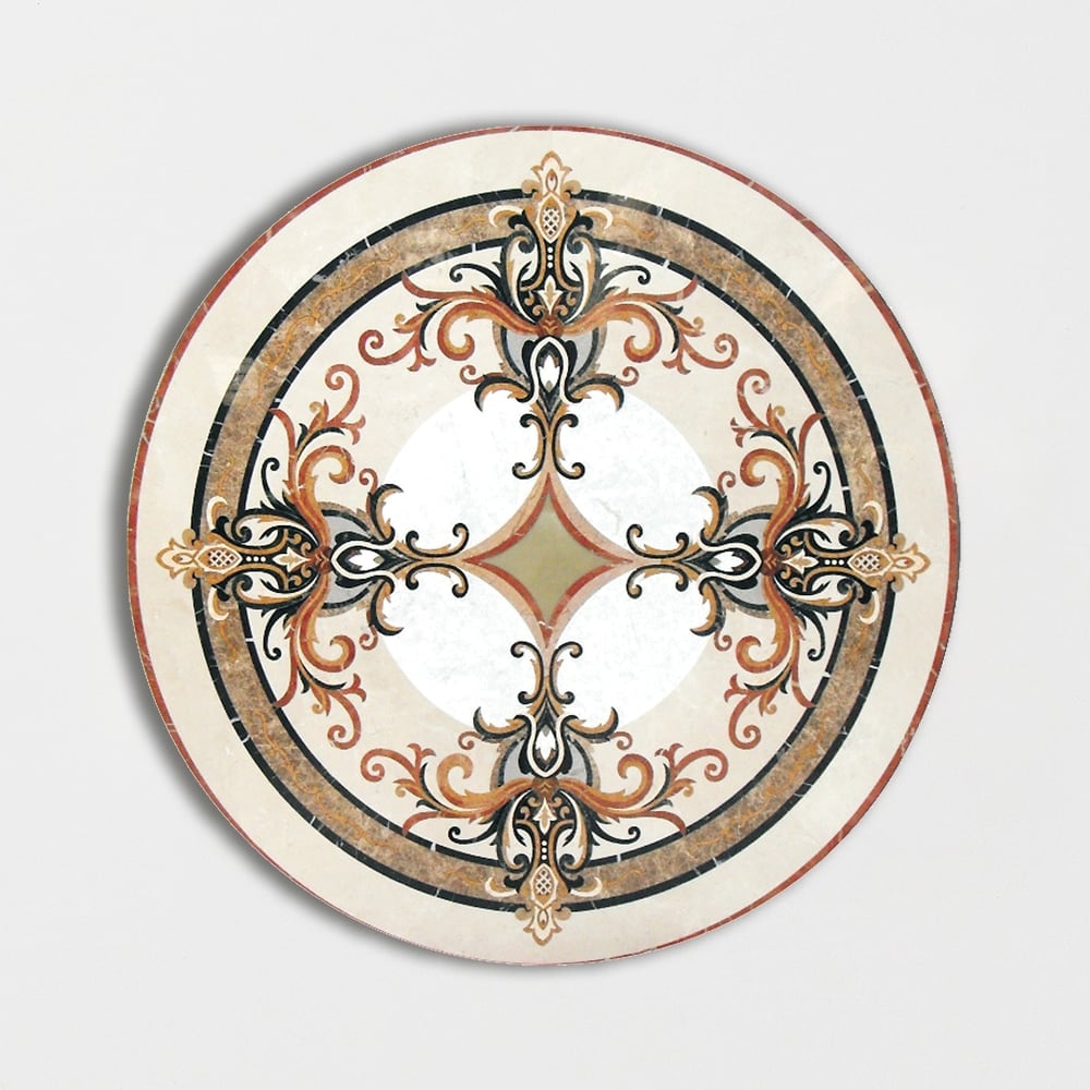 Round Aluminum Backed Multi Finish Monroe Marble Medallions