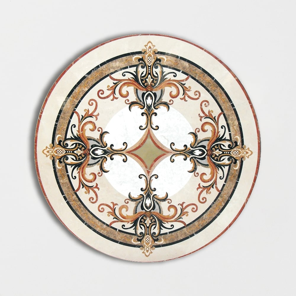 Round Aluminum Backed Multi Finish Monroe Marble Medallions