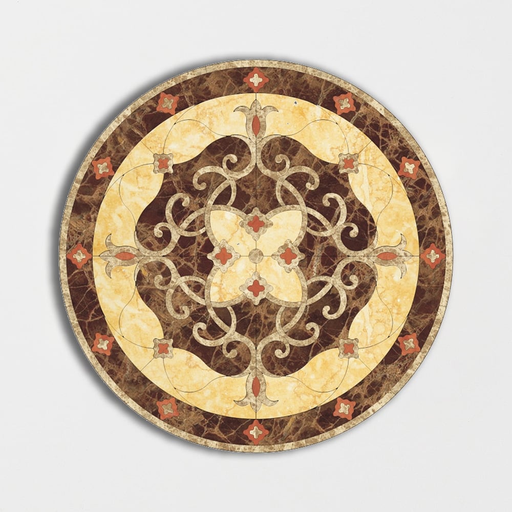 Round Aluminum Backed Multi Finish Vienna Marble Medallions
