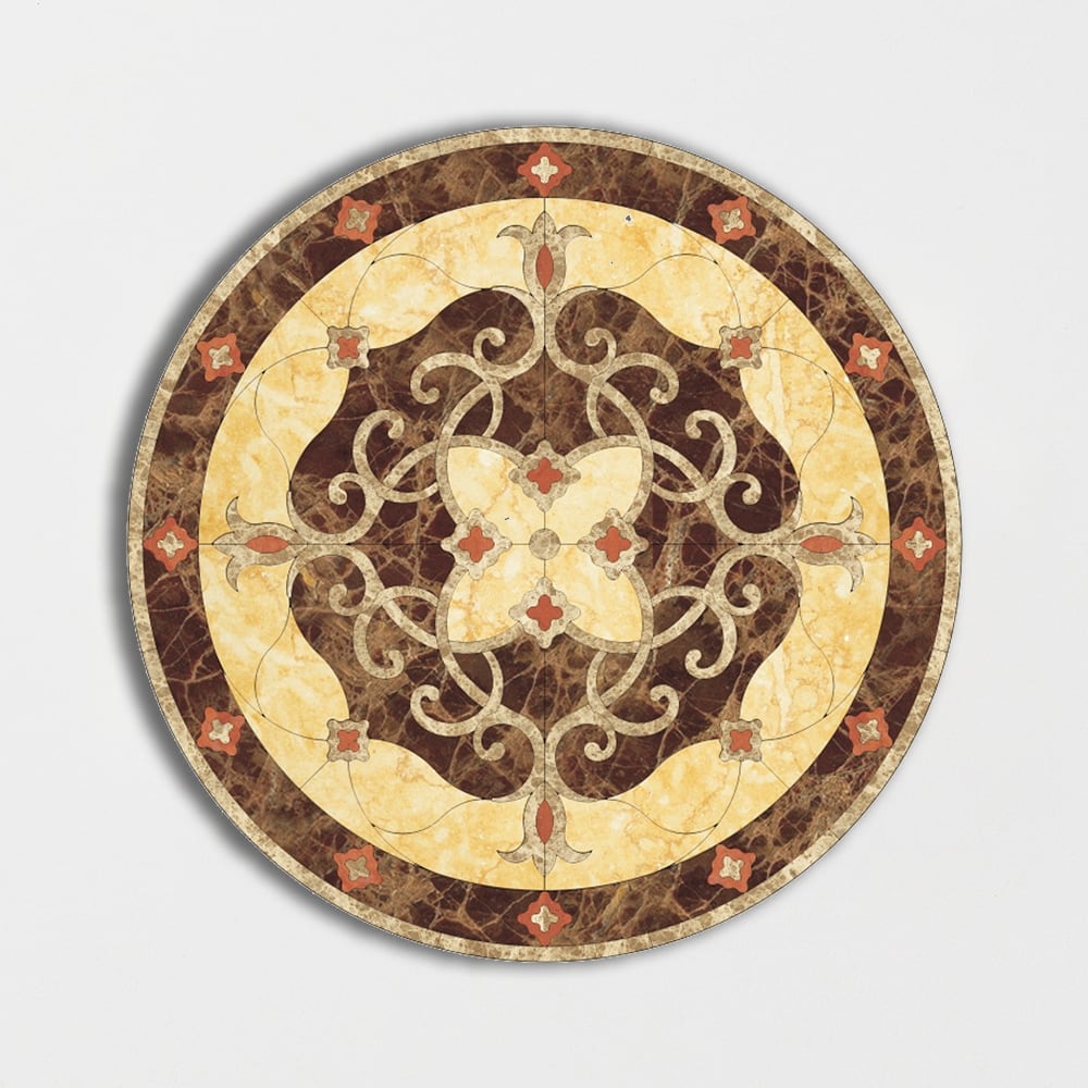 Round Aluminum Backed Multi Finish Vienna Marble Medallions