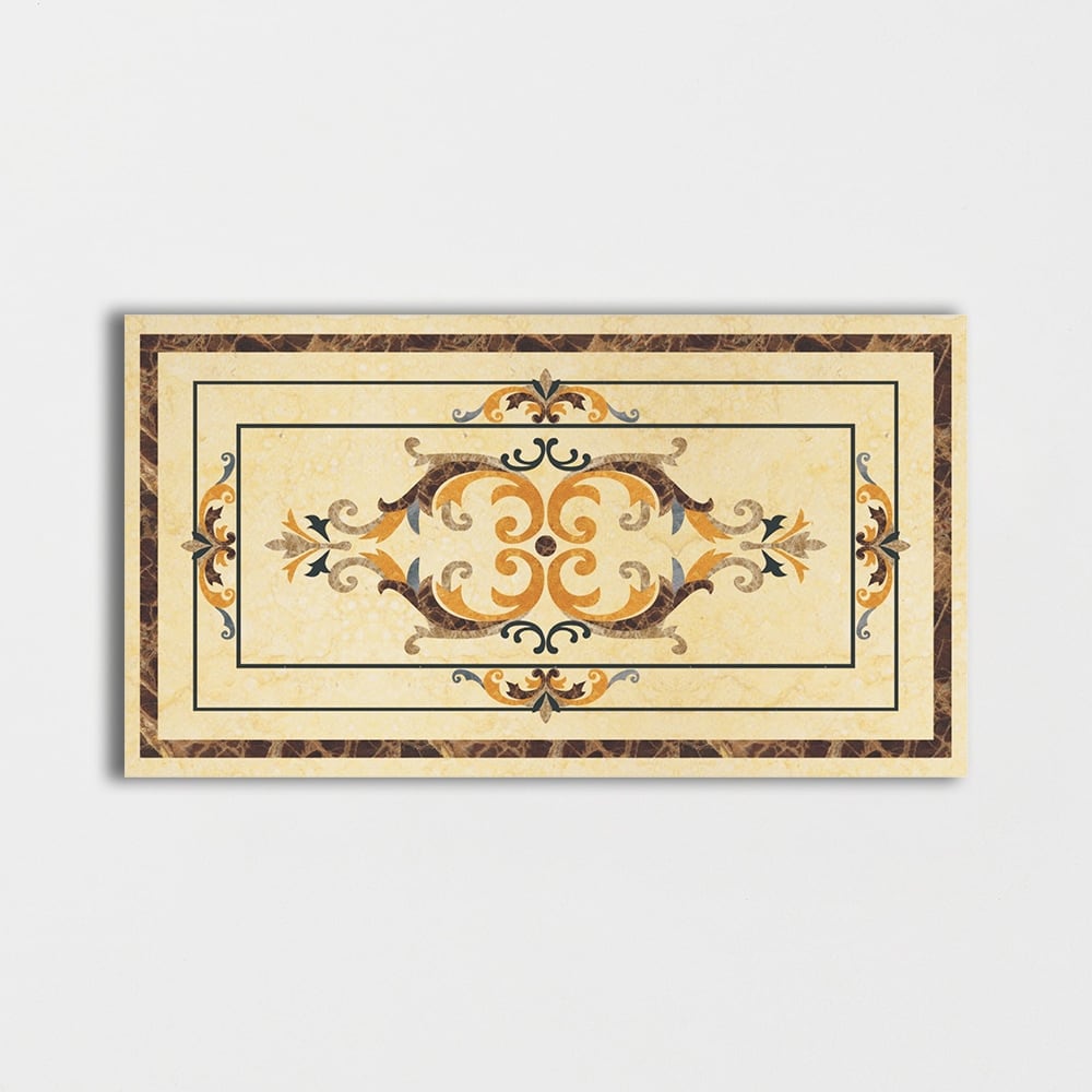 Rectangular Aluminum Backed Multi Finish Davinci Marble Medallions