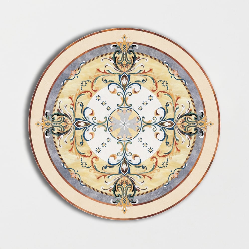 Round Aluminum Backed Multi Finish Geneva Marble Medallions