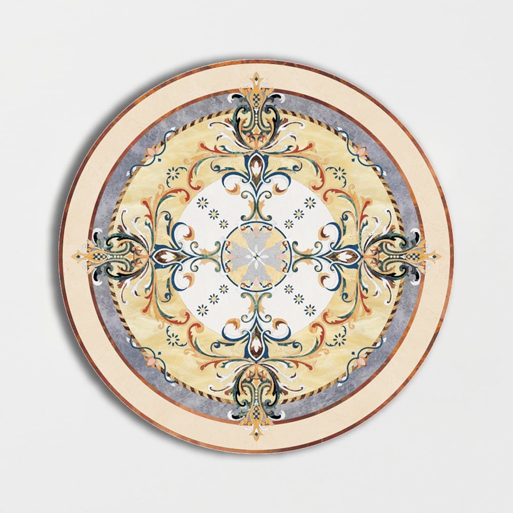 Round Aluminum Backed Multi Finish Geneva Marble Medallions