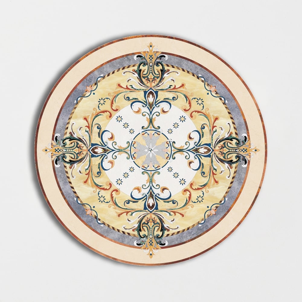 Round Aluminum Backed Multi Finish Geneva Marble Medallions