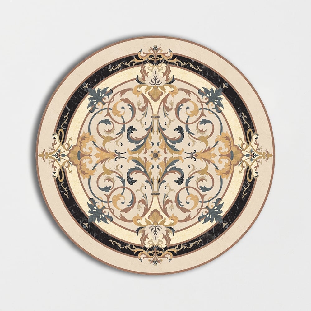Round Aluminum Backed Multi Finish Lucerne Marble Medallions