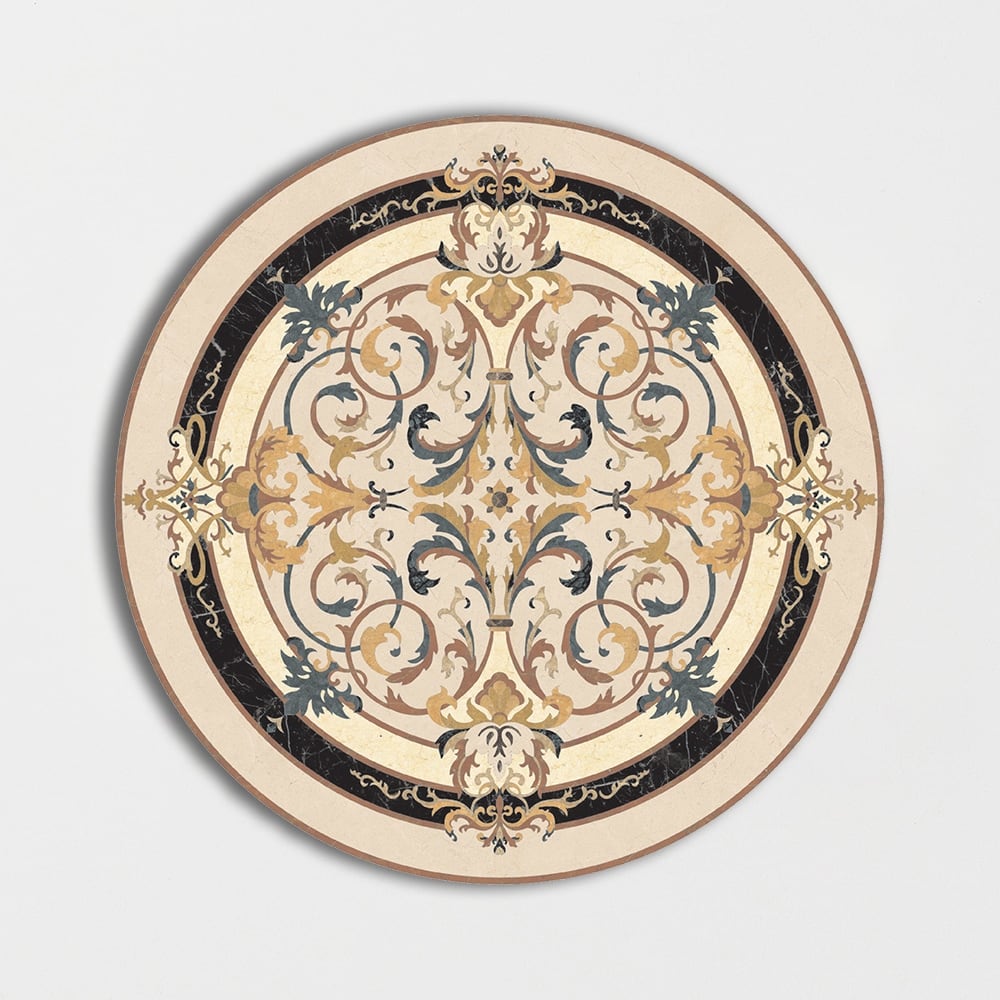 Round Aluminum Backed Multi Finish Lucerne Marble Medallions