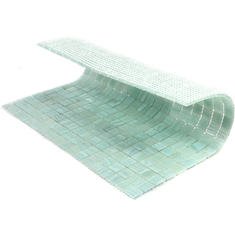 Ice Green 12x12 Glossy Uniform Square Glass Mosaic Tile (20 pack, 18.69 sq ft/case) - Sample
