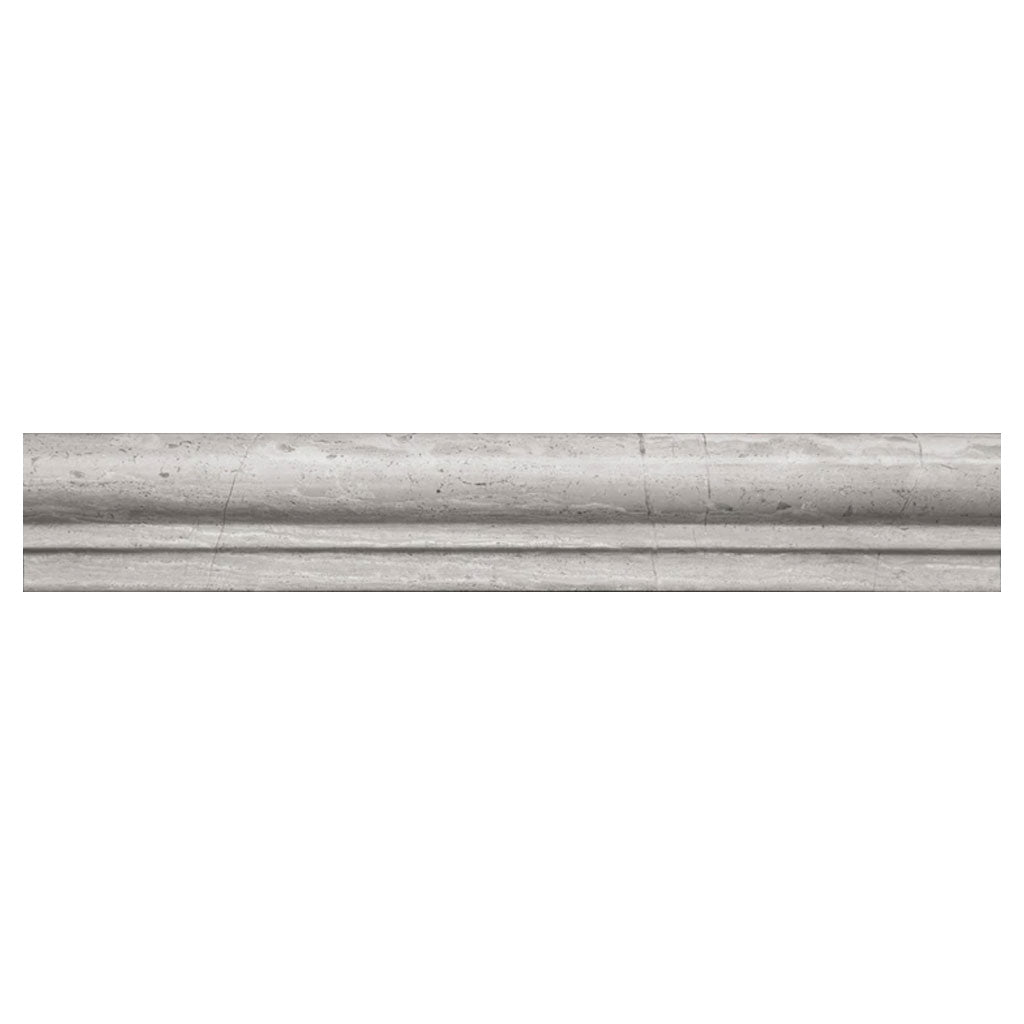 Wooden Grey 2x12 Polished Chair Rail Marble Tile Trim (10 pack, 1.667 sq ft/case)