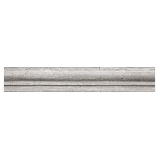 Wooden Grey 2x12 Polished Chair Rail Marble Tile Trim (10 pack, 1.667 sq ft/case)