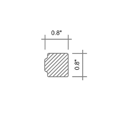 Wooden Grey 0.8x12 Polished Pencil Marble Tile Trim (10 pack, 0.667 sq ft/case)