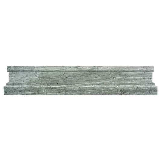 Wooden Grey 2x12 Chair Rail Polished Marble Tile Trim (10 pack, 1.667 sq ft/case)