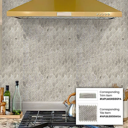 Gray 12x12 Polished Etched Hexagon Marble Mosaic Tile (5 pack, 4.92 sq ft/case) - Sample