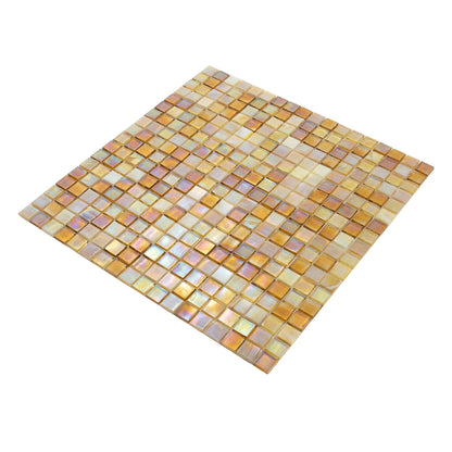 White Gold 12x12 Glossy Glass Uniform Square Mosaic Tile (20 pack, 18.69 sq ft/case) - Sample