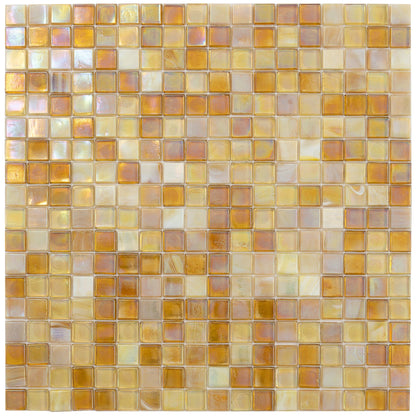 White Gold 12x12 Glossy Glass Uniform Square Mosaic Tile (20 pack, 18.69 sq ft/case) - Sample