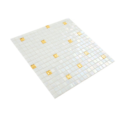 White Gold 12x12 Glossy Uniform Square Glass Mosaic Tile (20 pack, 18.69 sq ft/case)