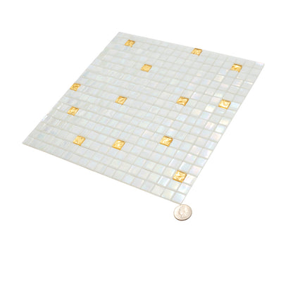 White Gold 12x12 Glossy Uniform Square Glass Mosaic Tile (20 pack, 18.69 sq ft/case)