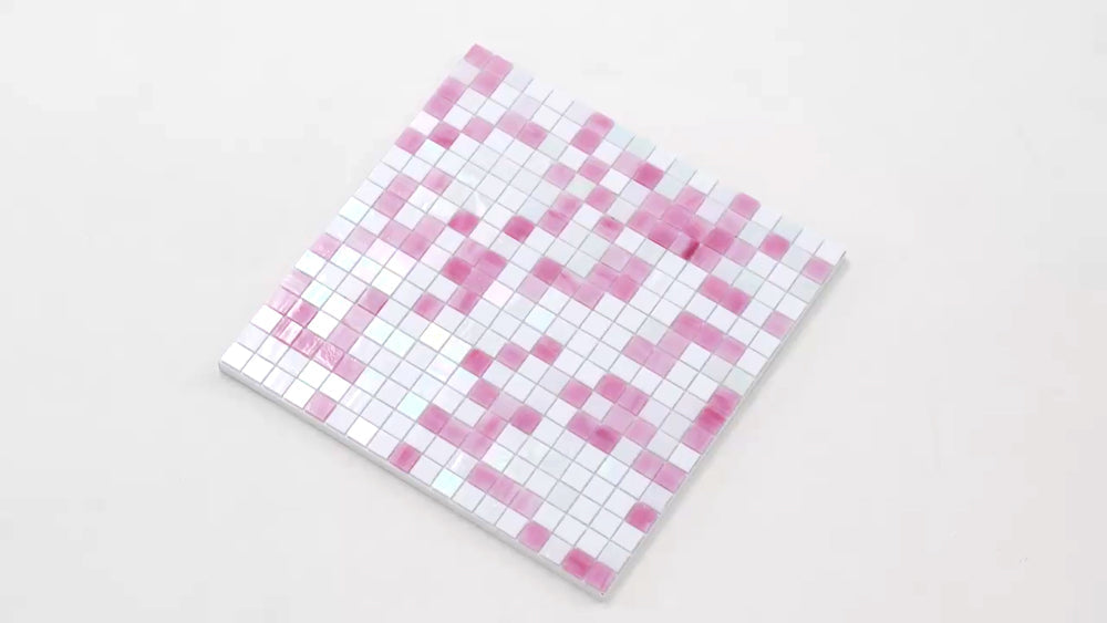 White Soft Pink 12x12 Glossy Uniform Square Glass Mosaic Tile (20 pack, 18.69 sq ft/case)