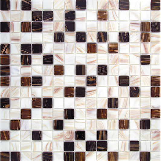 Beige Brown 12x12 Glossy Uniform Square Glass Mosaic Tile (20 pack, 20 sq ft/case)