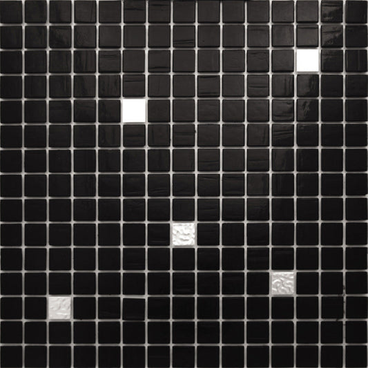 Black White 12x12 Glossy Uniform Square Glass Mosaic Tile (20 pack, 20 sq ft/case)