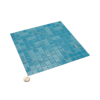 Arctic Blue 12x12 Uniform Square Glossy Glass Mosaic Tile (20 pack, 20 sq ft/case) - Sample