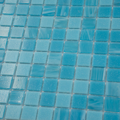 Arctic Blue 12x12 Uniform Square Glossy Glass Mosaic Tile (20 pack, 20 sq ft/case) - Sample