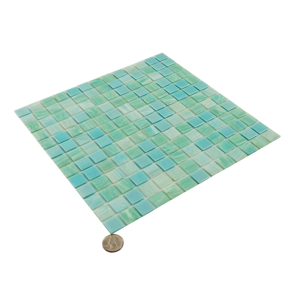 Baby Blue 12x12 Uniform Square Glossy Glass Mosaic Tile (20 pack, 20 sq ft/case)