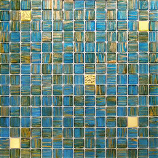 Blue Yellow 12x12 Glossy Uniform Square Glass Mosaic Tile (20 pack, 20 sq ft/case)