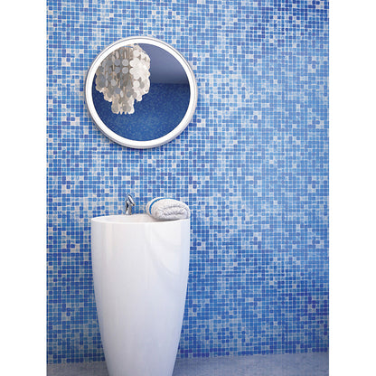 Olympic blue 12x12 Glossy Uniform Square Glass Mosaic Tile (20 pack, 20 sq ft/case) - Sample