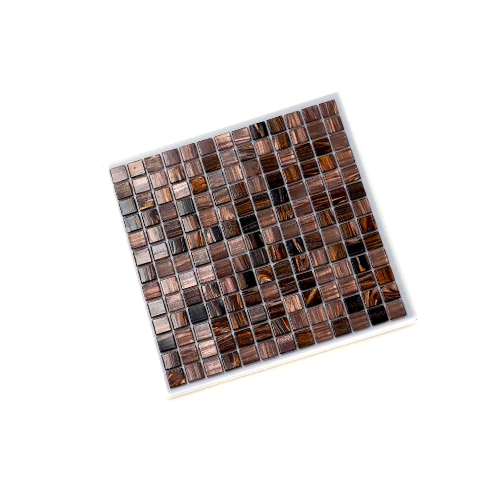Brown Yellow 12x12 Glossy Uniform Square Glass Mosaic Tile (20 pack, 20 sq ft/case)