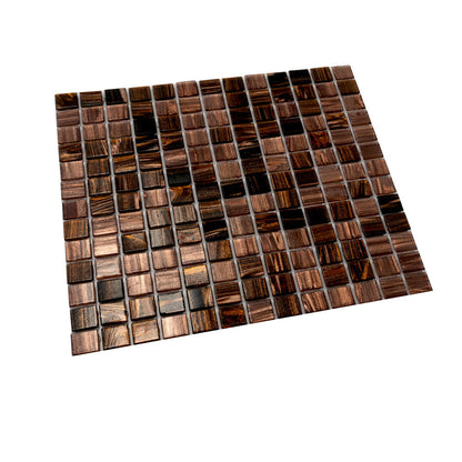 Brown Yellow 12x12 Glossy Uniform Square Glass Mosaic Tile (20 pack, 20 sq ft/case)