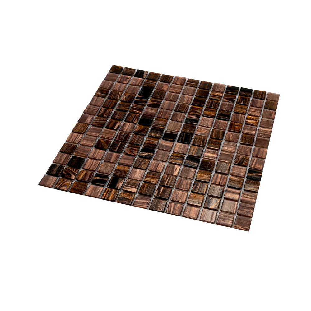 Brown Yellow 12x12 Glossy Uniform Square Glass Mosaic Tile (20 pack, 20 sq ft/case)