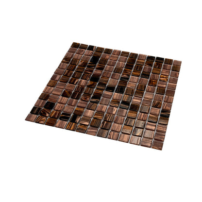 Brown Yellow 12x12 Glossy Uniform Square Glass Mosaic Tile (20 pack, 20 sq ft/case)