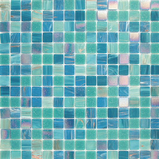Blue Green 12x12 Glossy Uniform Square Glass Mosaic Tile (20 pack, 20 sq ft/case)