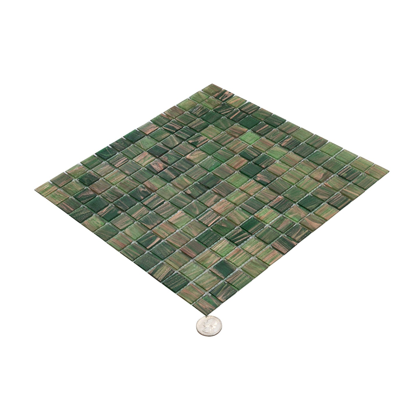 Moss Green 12x12 Glossy Uniform Square Glass Mosaic Tile (20 pack, 20 sq ft/case) - Sample
