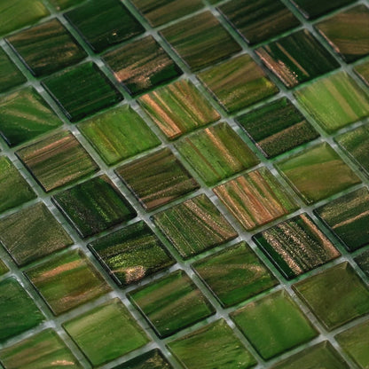 Moss Green 12x12 Glossy Uniform Square Glass Mosaic Tile (20 pack, 20 sq ft/case) - Sample