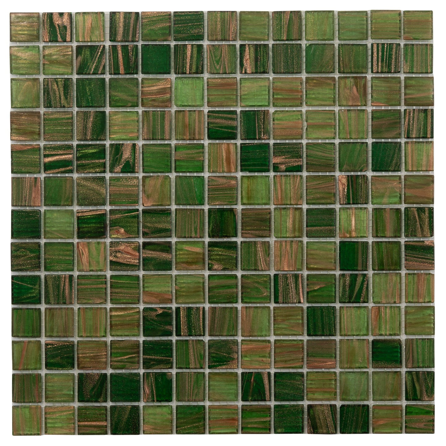 Moss Green 12x12 Glossy Uniform Square Glass Mosaic Tile (20 pack, 20 sq ft/case) - Sample
