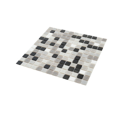 Gray Black 12x12 Glossy Uniform Square Glass Mosaic Tile (20 pack, 20 sq ft/case) - Sample