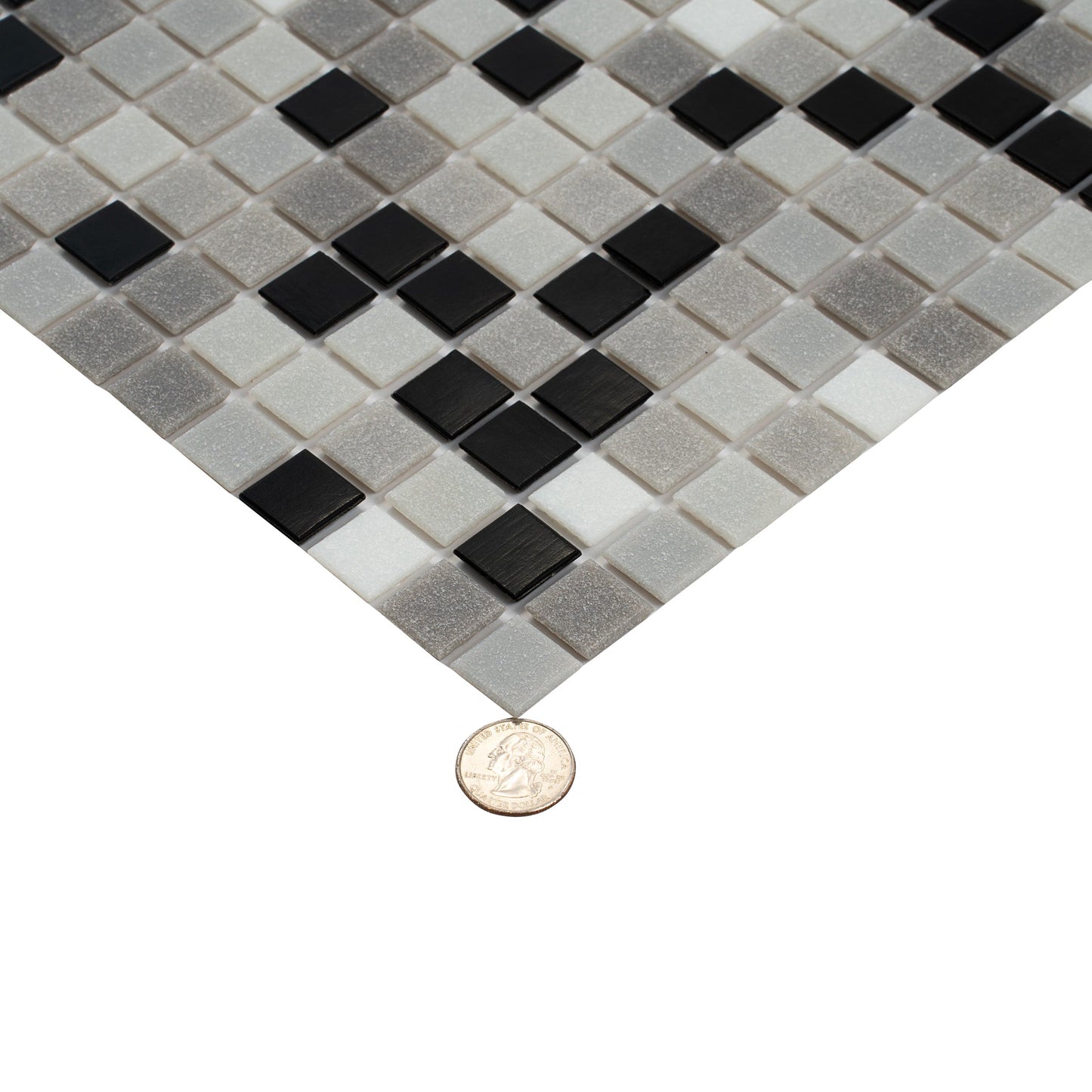 Gray Black 12x12 Glossy Uniform Square Glass Mosaic Tile (20 pack, 20 sq ft/case)
