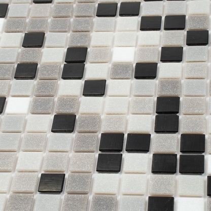 Gray Black 12x12 Glossy Uniform Square Glass Mosaic Tile (20 pack, 20 sq ft/case)