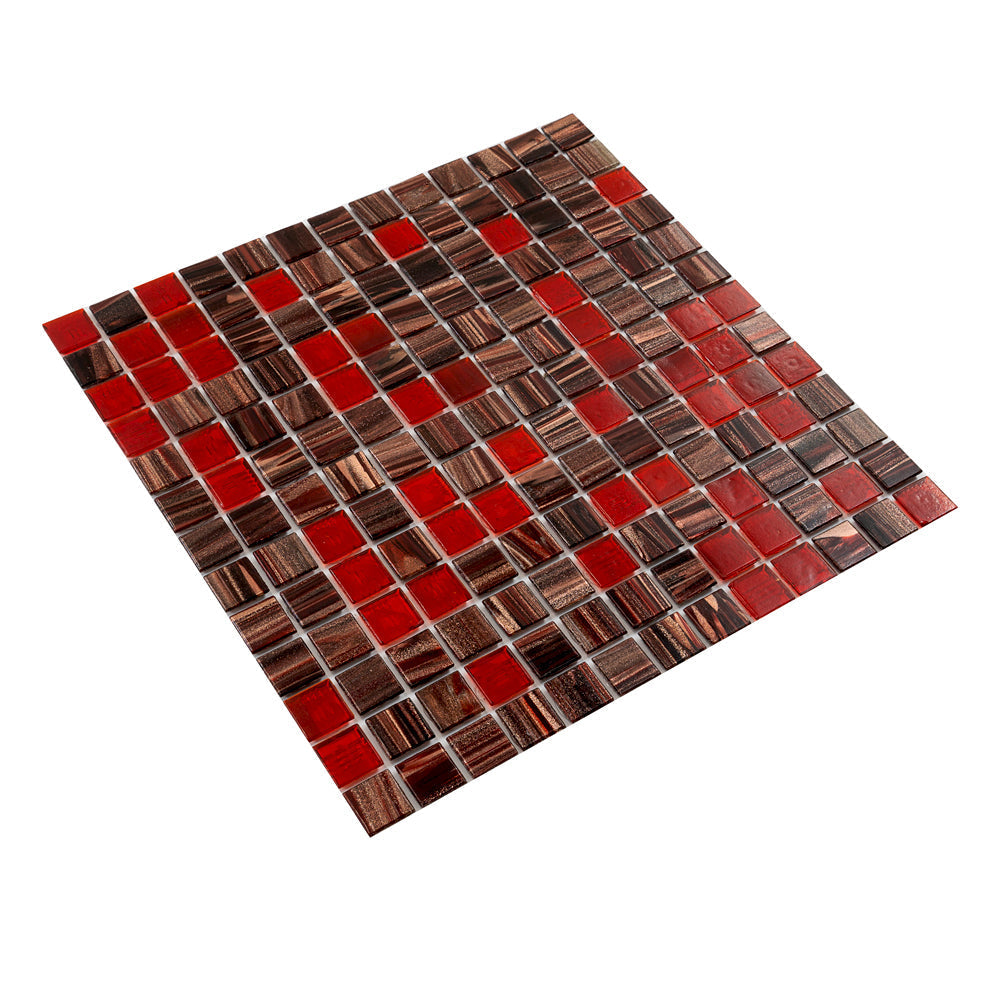 Berry Red 12x12 Glossy Uniform Square Glass Mosaic Tile (20 pack, 20 sq ft/case)