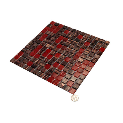 Berry Red 12x12 Glossy Uniform Square Glass Mosaic Tile (20 pack, 20 sq ft/case)