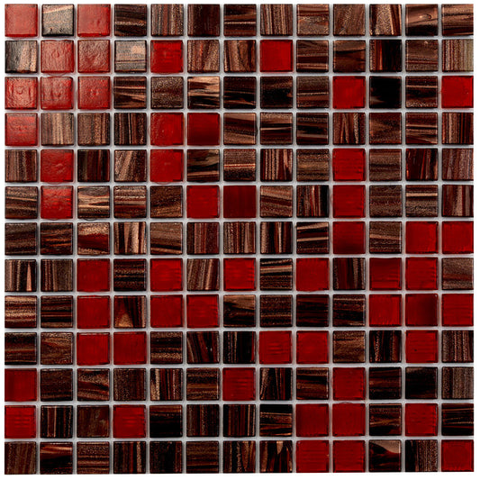 Berry Red 12x12 Glossy Uniform Square Glass Mosaic Tile (20 pack, 20 sq ft/case)