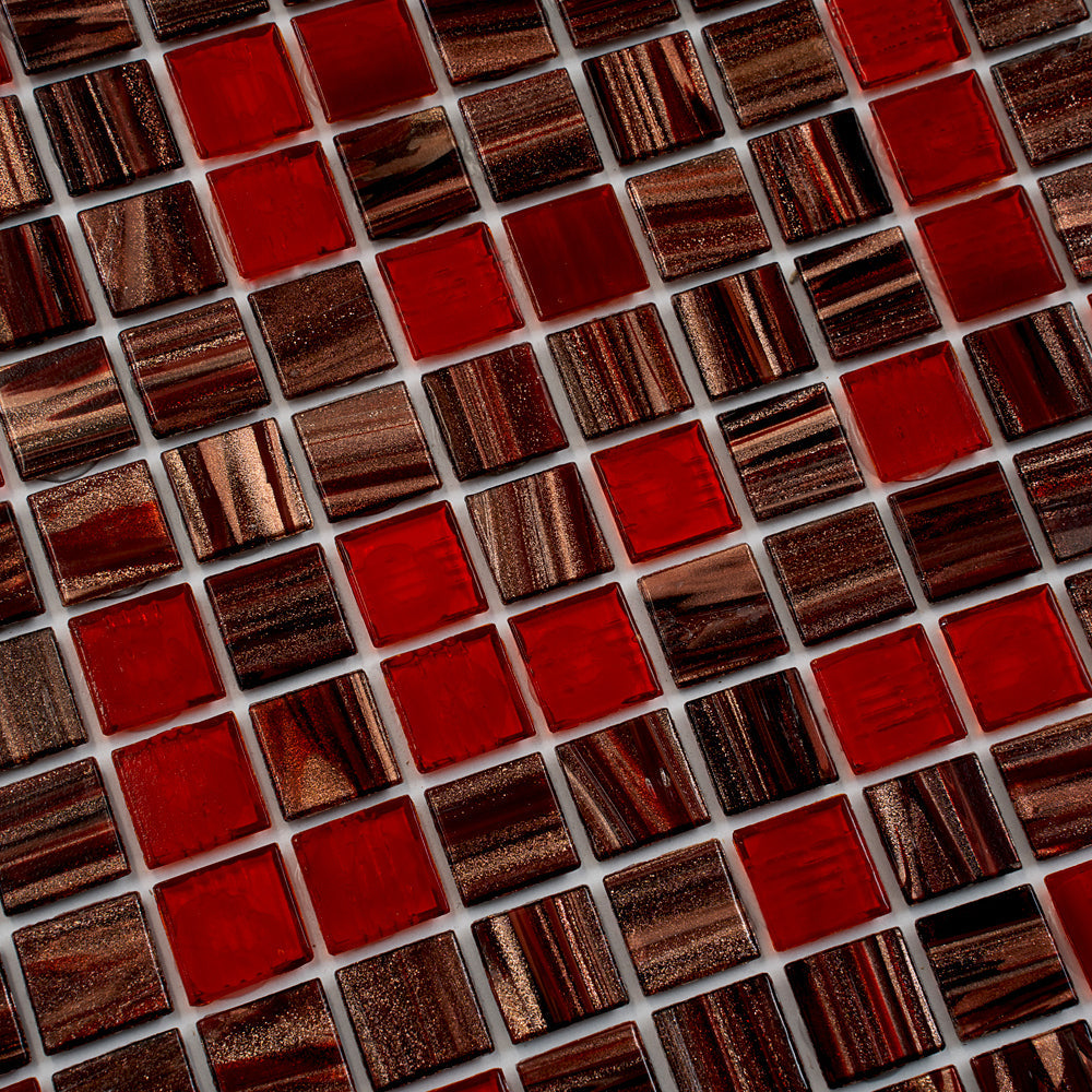 Berry Red 12x12 Glossy Uniform Square Glass Mosaic Tile (20 pack, 20 sq ft/case)