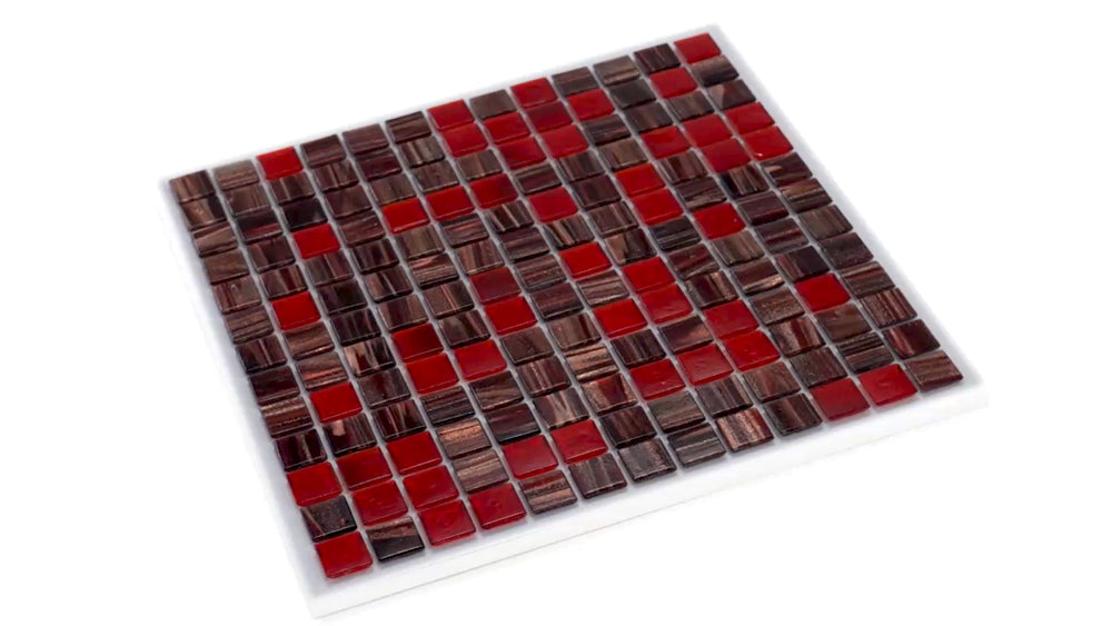 Berry Red 12x12 Glossy Uniform Square Glass Mosaic Tile (20 pack, 20 sq ft/case)