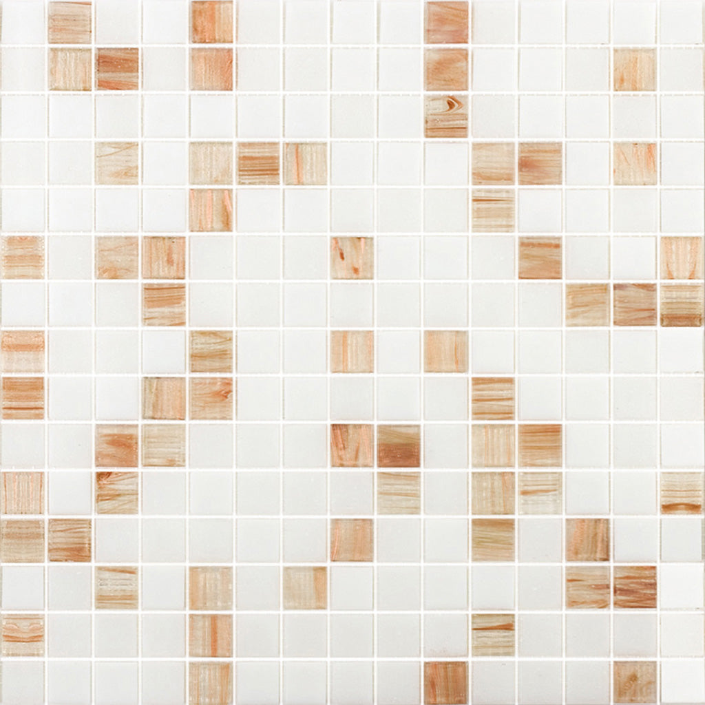 White Beige 12x12 Glossy Uniform Square Glass Mosaic Tile (20 pack, 20 sq ft/case)
