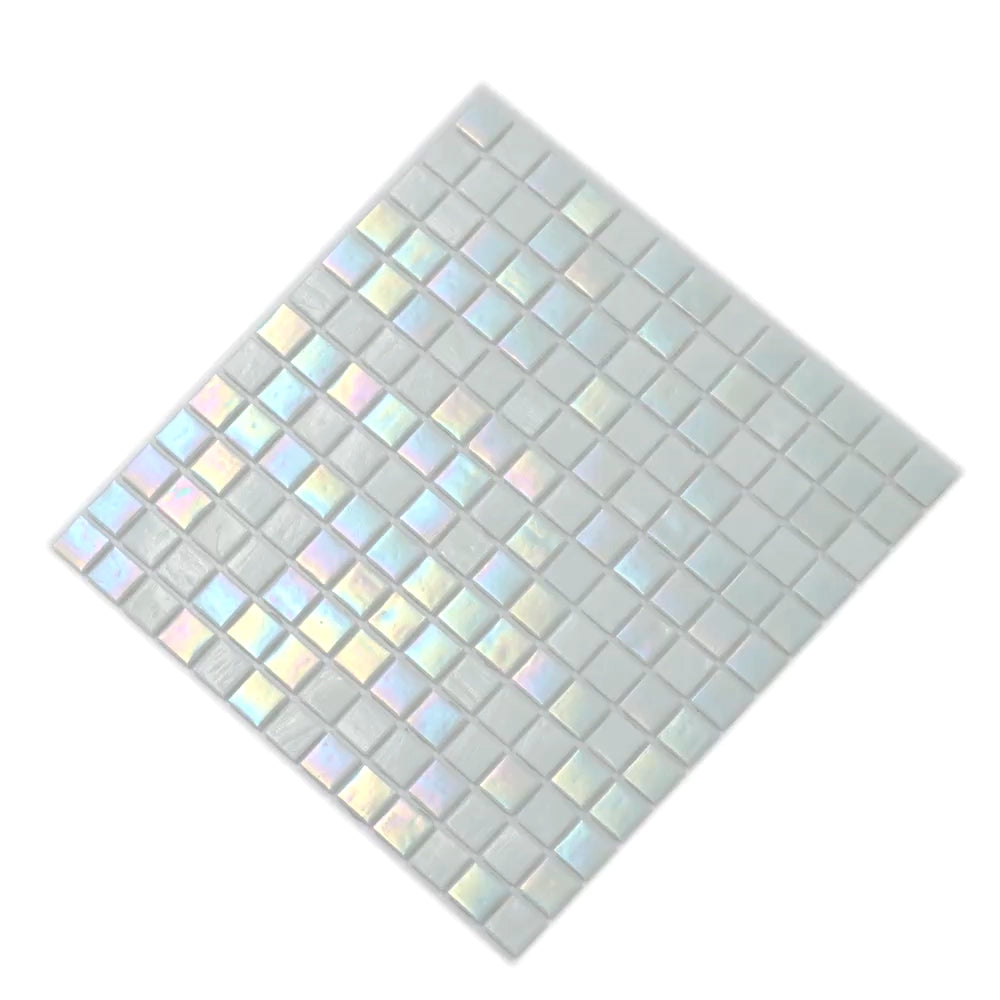Cotton White 12x12 Glossy Square Glass Mosaic Tile (20 pack, 20 sq ft/case)