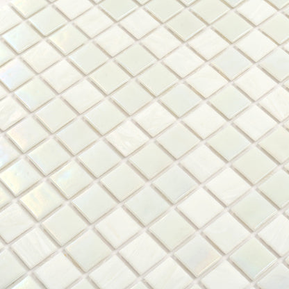 Cotton White 12x12 Glossy Square Glass Mosaic Tile (20 pack, 20 sq ft/case) - Sample