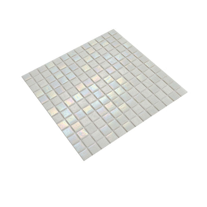 Cotton White 12x12 Glossy Square Glass Mosaic Tile (20 pack, 20 sq ft/case)