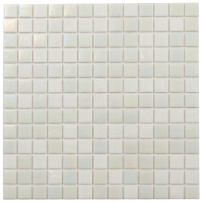 Cotton White 12x12 Glossy Square Glass Mosaic Tile (20 pack, 20 sq ft/case) - Sample
