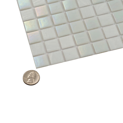 Cotton White 12x12 Glossy Square Glass Mosaic Tile (20 pack, 20 sq ft/case)